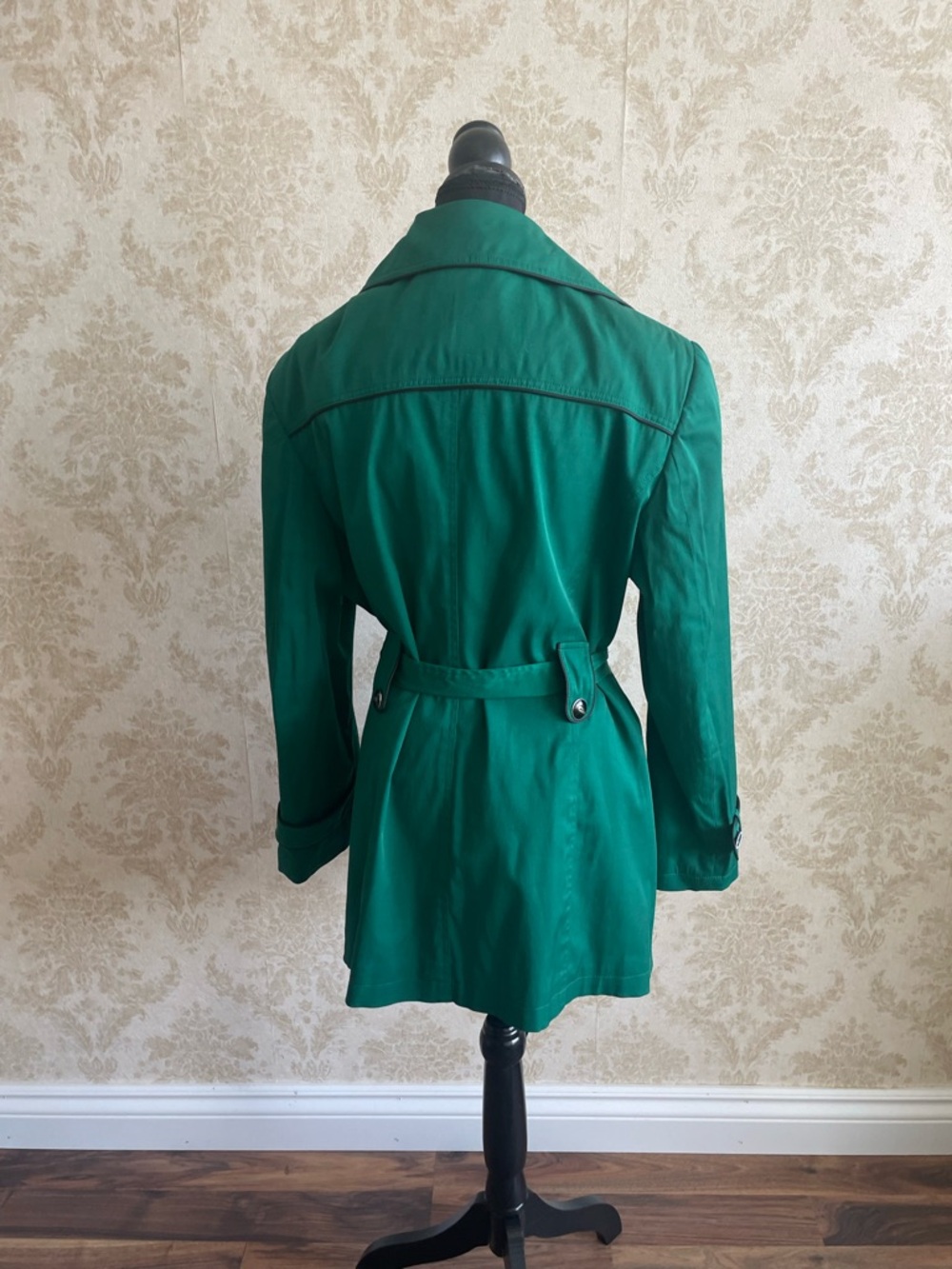 Cleo Emerald Green Belted Trench Coat - Picture 4 of 10